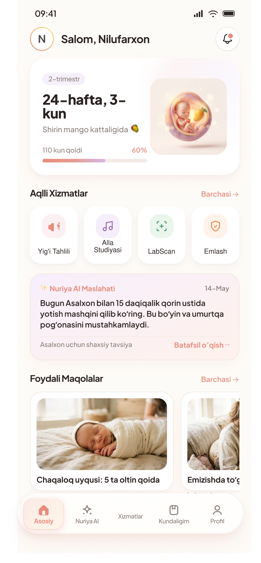 Asosiy ekran — 24-hafta homiladorlik
